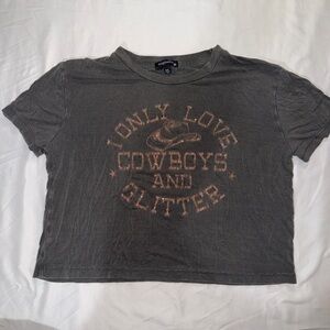 Charcoal Kids Tee with Western Graphic